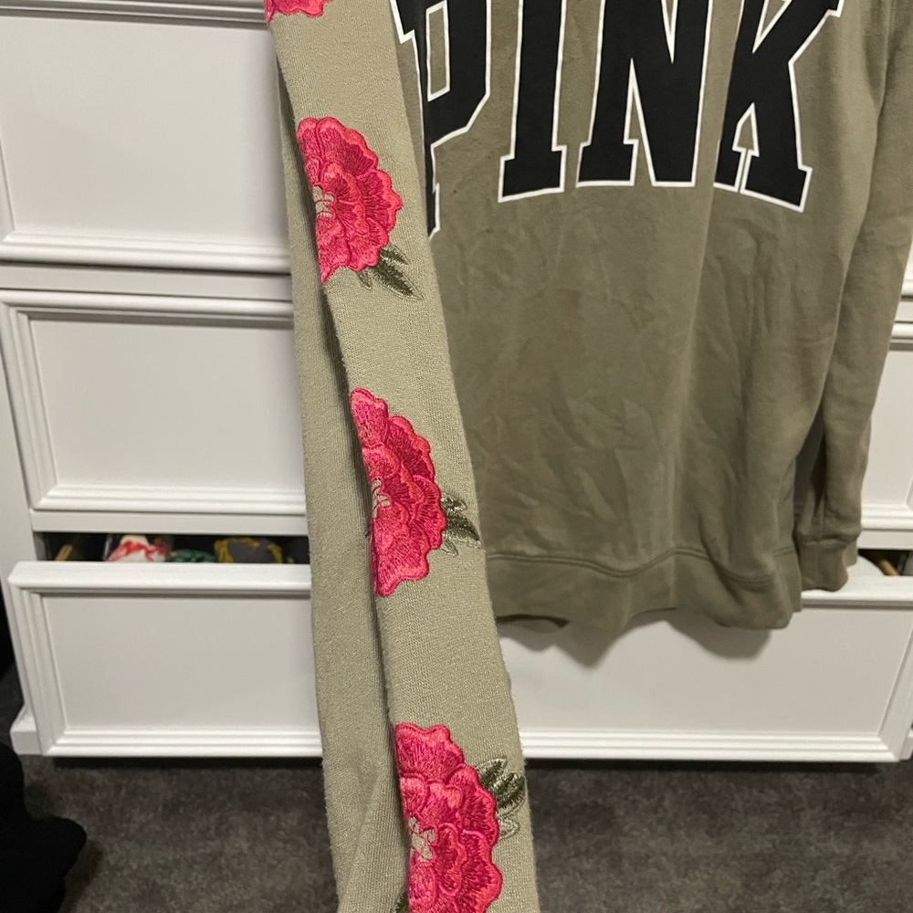 PINK Victoria's Secret Khaki and Pink Women's Sweater - Picture 3 of 4